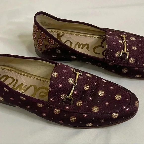 Sam Edelman Shoes - Sam Edelman Iconic  Loraine Bit Loafer Patterned Burgundy Gold Hardware size 7.5